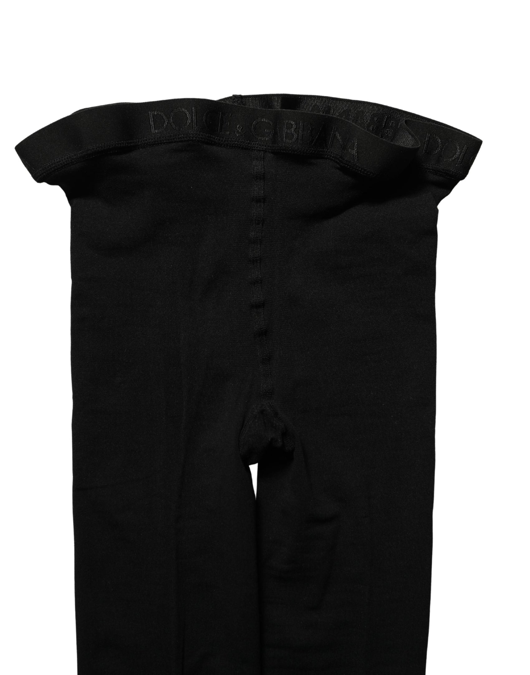 Dolce & Gabbana Black Nylon Tights Stockings Pantyhose Socks