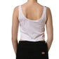 Dolce & Gabbana White Cotton Sleeveless Cropped Tank Top