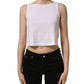 Dolce & Gabbana White Cotton Sleeveless Cropped Tank Top