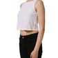 Dolce & Gabbana White Cotton Sleeveless Cropped Tank Top