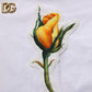 Dolce & Gabbana White Cotton Rose Patch Crew Neck T-shirt