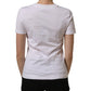 Dolce & Gabbana White Cotton Rose Patch Crew Neck T-shirt