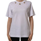 Dolce & Gabbana White Cotton Gold DG Logo Crew Neck T-shirt