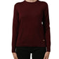 Dolce & Gabbana Maroon Wool Knitted CrewNeck Pullover Sweater