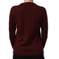 Dolce & Gabbana Maroon Wool Knitted CrewNeck Pullover Sweater