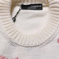 Dolce & Gabbana White Wool Floral Crew Neck Pullover Sweater