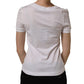 Dolce & Gabbana White Crystal Embellished Cross Top T-shirt