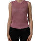 Dolce & Gabbana Pink Sheer Mesh Crew Neck Sleeveless Tank Top
