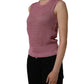 Dolce & Gabbana Pink Sheer Mesh Crew Neck Sleeveless Tank Top