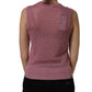 Dolce & Gabbana Pink Sheer Mesh Crew Neck Sleeveless Tank Top
