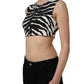 Dolce & Gabbana Black White Zebra Sleeveless Cropped Tank Top