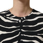 Dolce & Gabbana Black White Zebra Sleeveless Cropped Tank Top