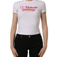 Dolce & Gabbana White Floral Logo Print Crew Neck T-shirt