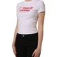 Dolce & Gabbana White Floral Logo Print Crew Neck T-shirt