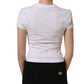 Dolce & Gabbana White Floral Logo Print Crew Neck T-shirt