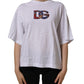 Dolce & Gabbana White Logo Patch Cotton Crew Neck T-shirt