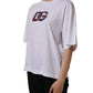 Dolce & Gabbana White Logo Patch Cotton Crew Neck T-shirt
