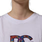 Dolce & Gabbana White Logo Patch Cotton Crew Neck T-shirt