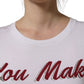 Dolce & Gabbana White Graphic Print Cotton Crew Neck T-shirt