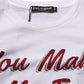 Dolce & Gabbana White Graphic Print Cotton Crew Neck T-shirt
