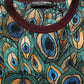 Dolce & Gabbana Burgundy Peacock Feather Round Neck T-shirt