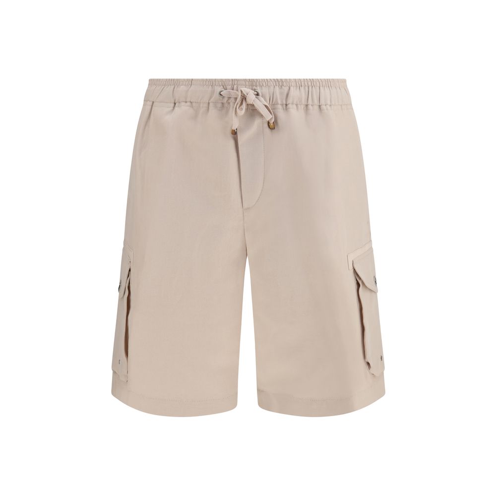 Brunello Cucinelli Beige Linen Bermuda Shorts
