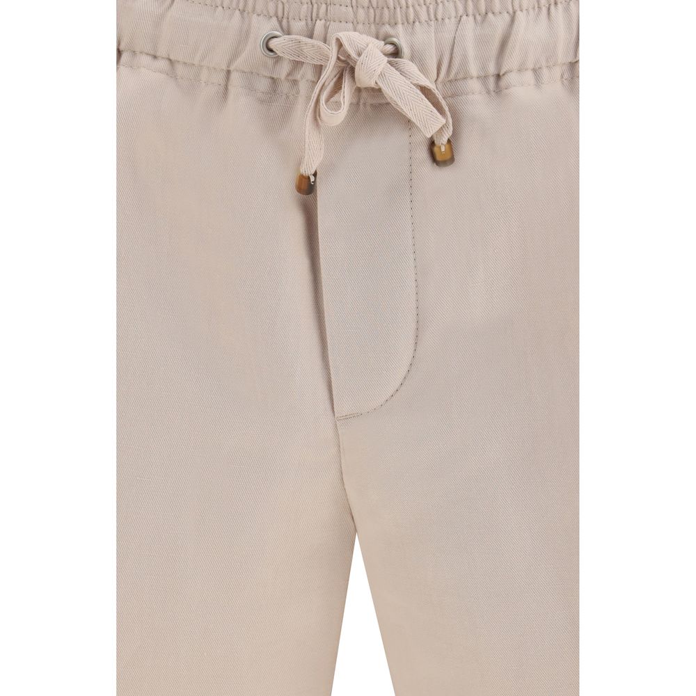 Brunello Cucinelli Beige Linen Bermuda Shorts