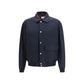 Brunello Cucinelli Blue Silk Biker Jacket