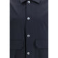 Brunello Cucinelli Blue Silk Biker Jacket