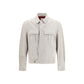 Brunello Cucinelli Beige Leather Leather Jacket
