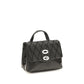 Zanellato Black Calf Leather Bos Taurus Shoulder Bag