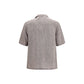 Brunello Cucinelli Gray Linen Shortsleeve Shirt