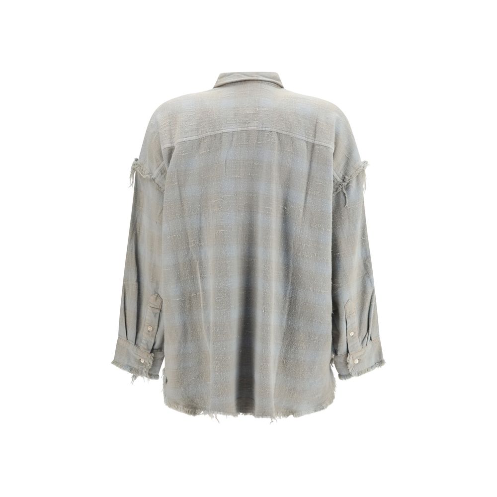 R13 Blue Cotton Pattern Shirt