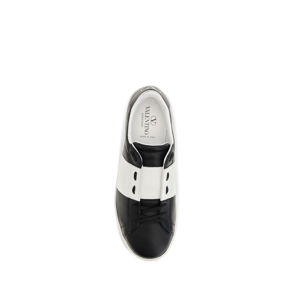 Valentino Garavani Black Calf Leather Bos Taurus Sneakers