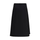 Fendi Black Wool Oves Aries Midi Skirt