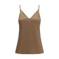 Brunello Cucinelli Brown Silk Sleeveles T-Shirt