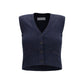 Brunello Cucinelli Blue Cashmere Sleeveles Sweater