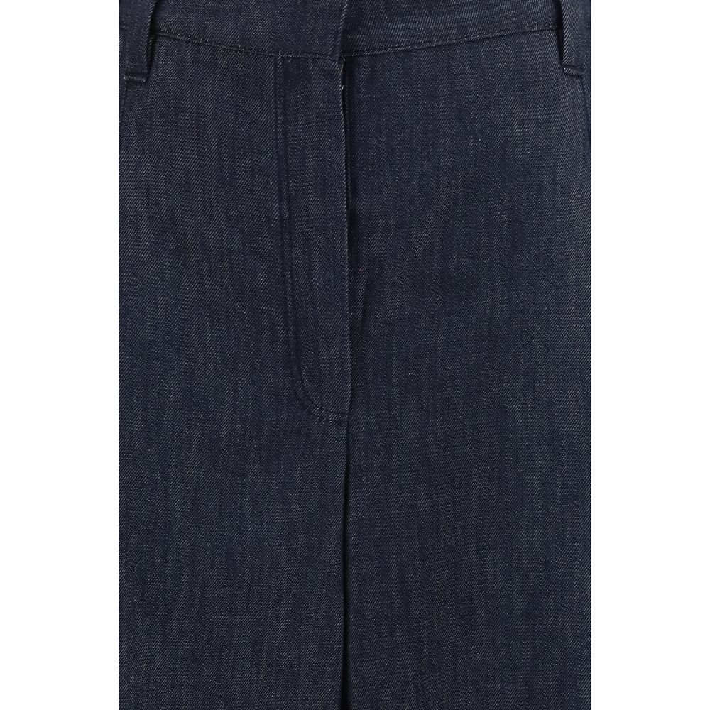 Brunello Cucinelli Blue Cotton Casual Pants
