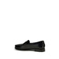 Santoni Black Calf Leather Bos Taurus Slip-On Loafers