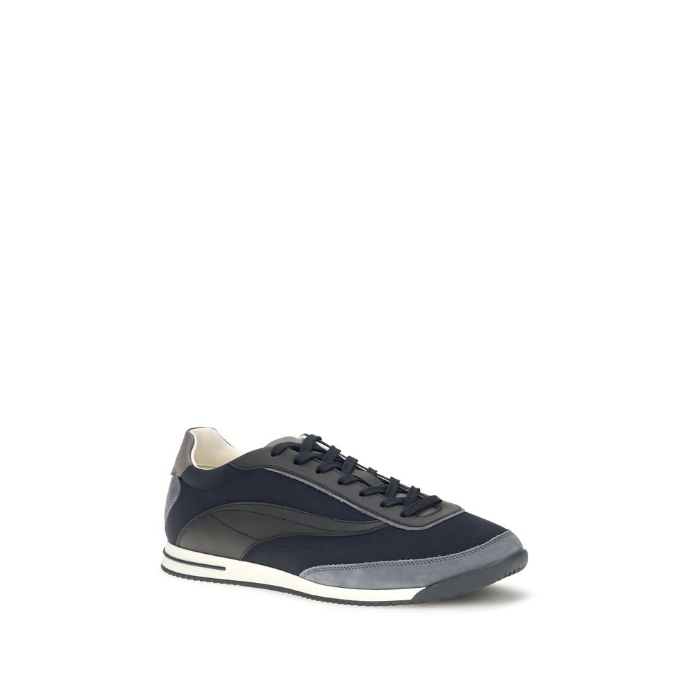 Brunello Cucinelli Blue Suede Leather Low Top Sneakers