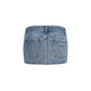 Miu Miu Blue Cotton Mini Skirt