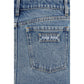 Miu Miu Blue Cotton Mini Skirt