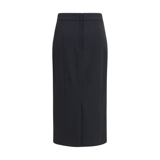 Dolce & Gabbana Black Wool Oves Aries Long Skirt