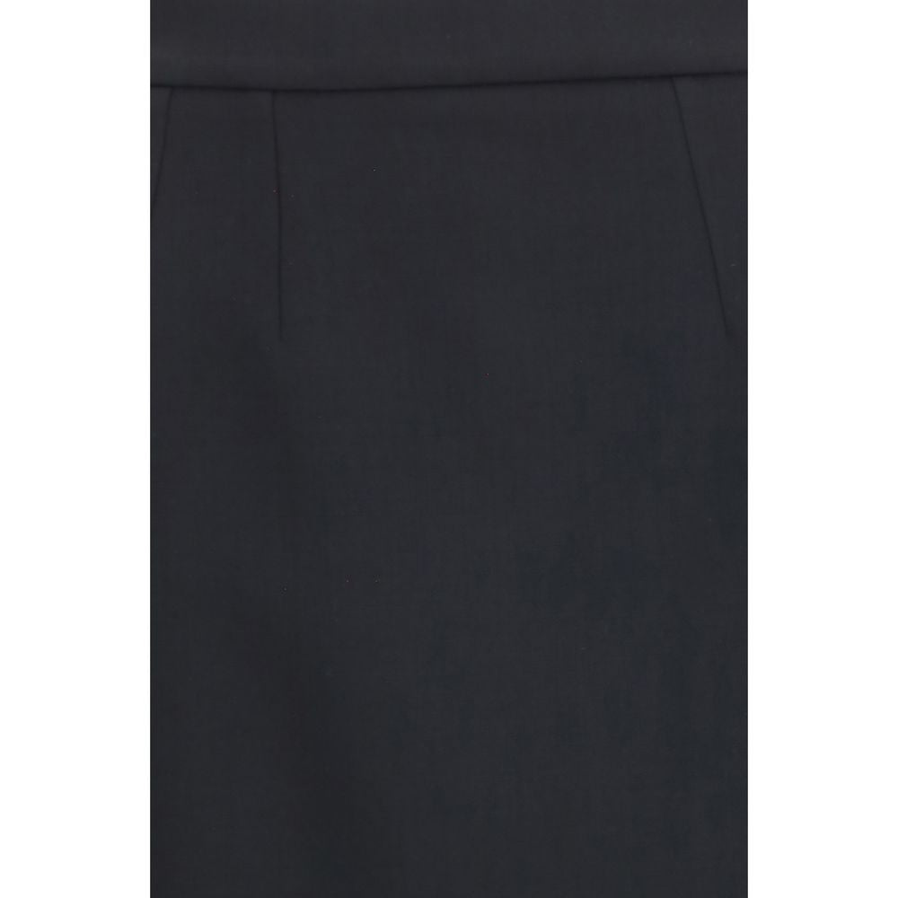 Dolce & Gabbana Black Wool Oves Aries Long Skirt
