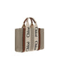 Chloé Brown Linen Handbag