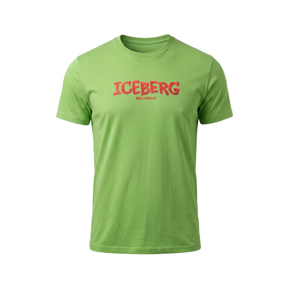 Iceberg Green Cotton Men T-Shirt
