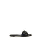 Valentino Garavani Black Calf Leather Bos Taurus Flat Sandals