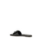 Valentino Garavani Black Calf Leather Bos Taurus Flat Sandals