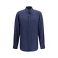 Dolce & Gabbana Blue Silk Dress Shirt