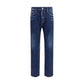 Dsquared² Blue Cotton Straight-Leg Jeans